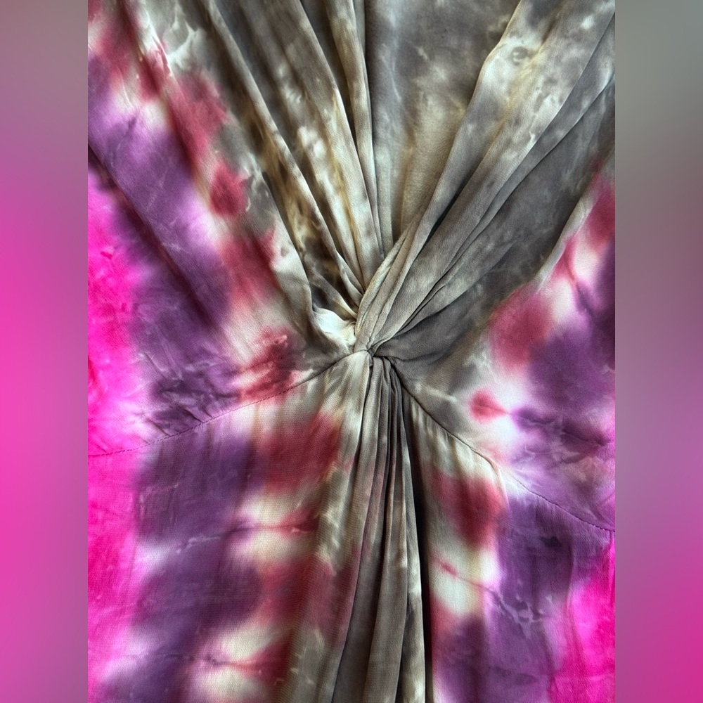 NWOT Young Fabulous & Broke Helena Boho Tie-Dye Knot Front Maxi Dress Sz SM - Picture 14 of 14